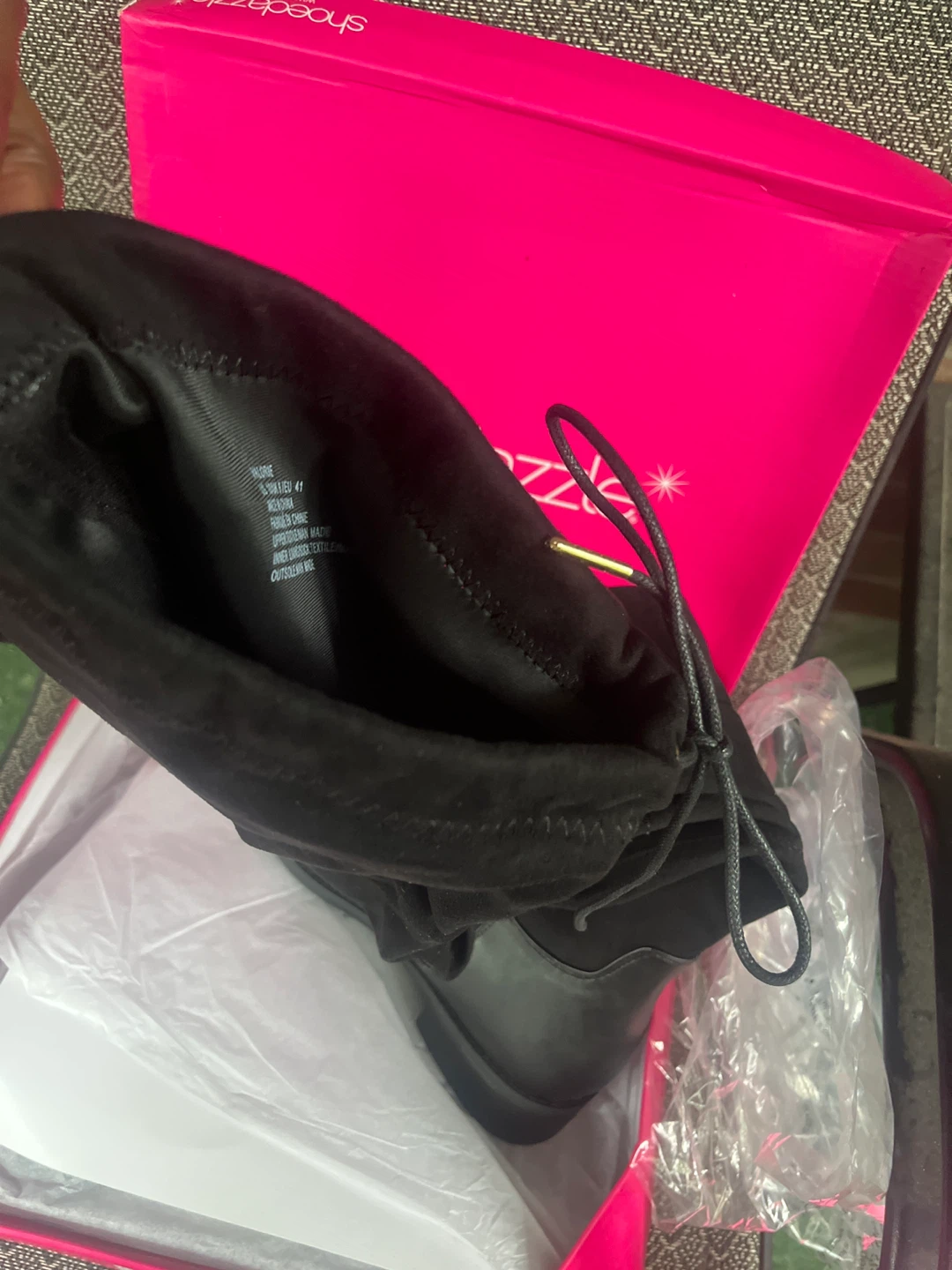Shoedazzle Valorie Flat Boots Black Size 9 and 10 - photo 5