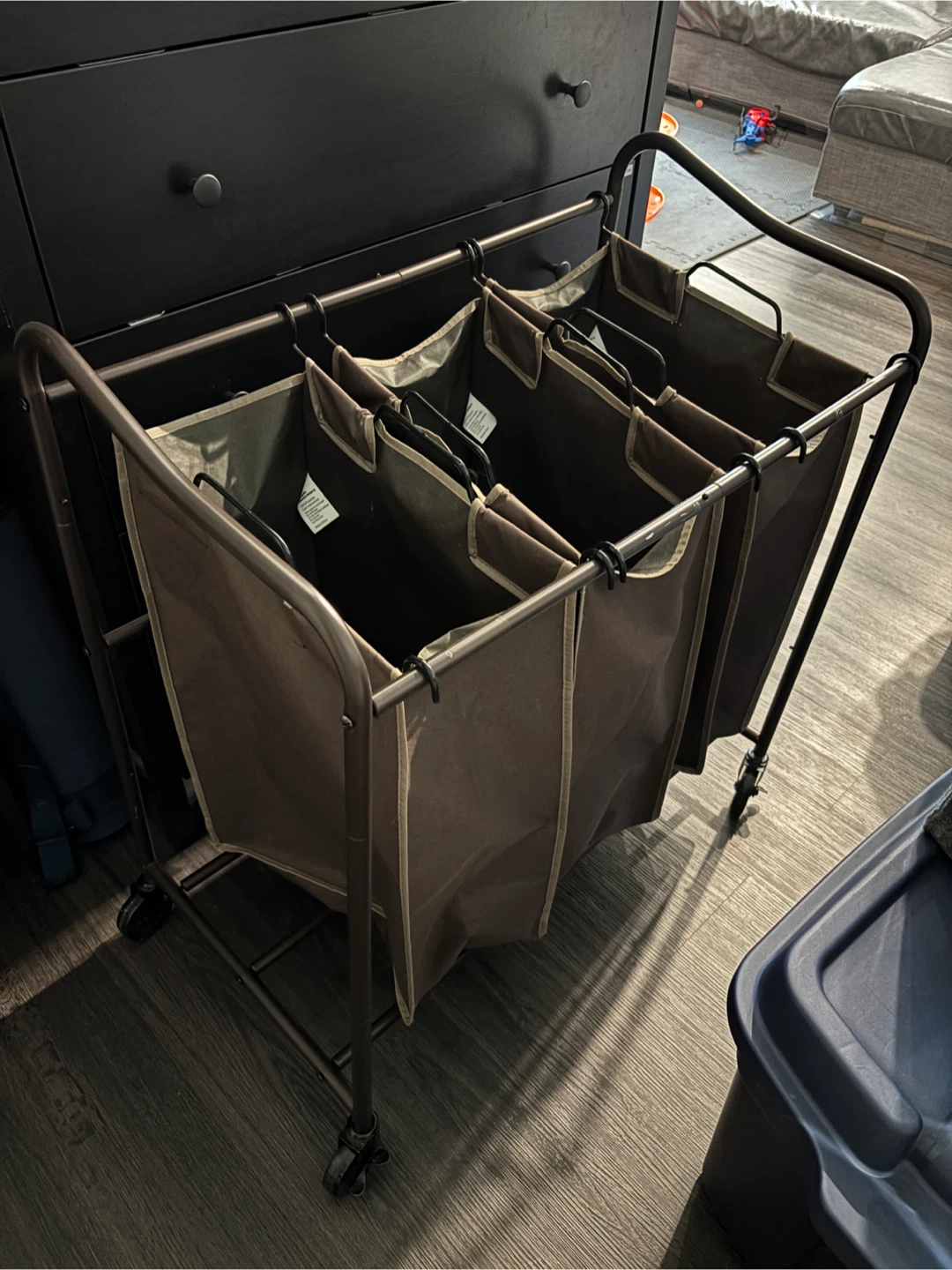 3-Bin Laundry Sorter Cart