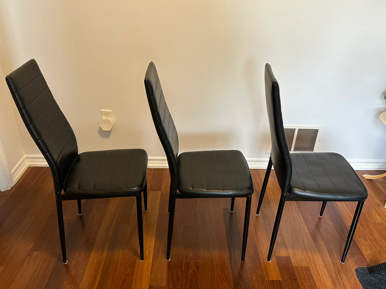 Set of 3 Black Chairs - photo 2
