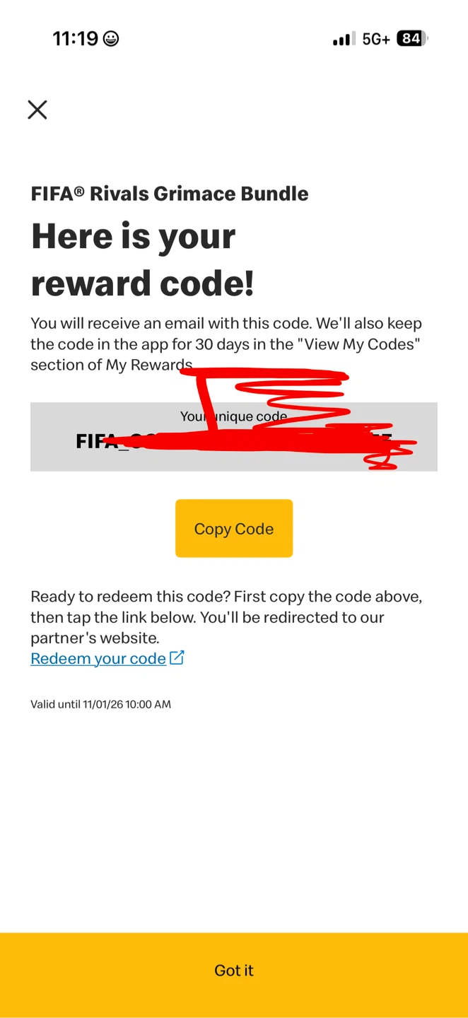 FIFA® Rivals Grimace Bundle Reward Code