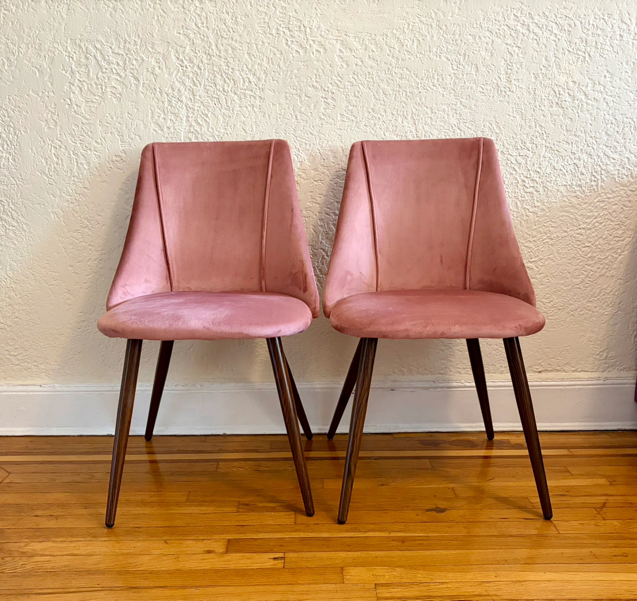 Rose Velvet Upholstered Dining Chairs (Set of 2)