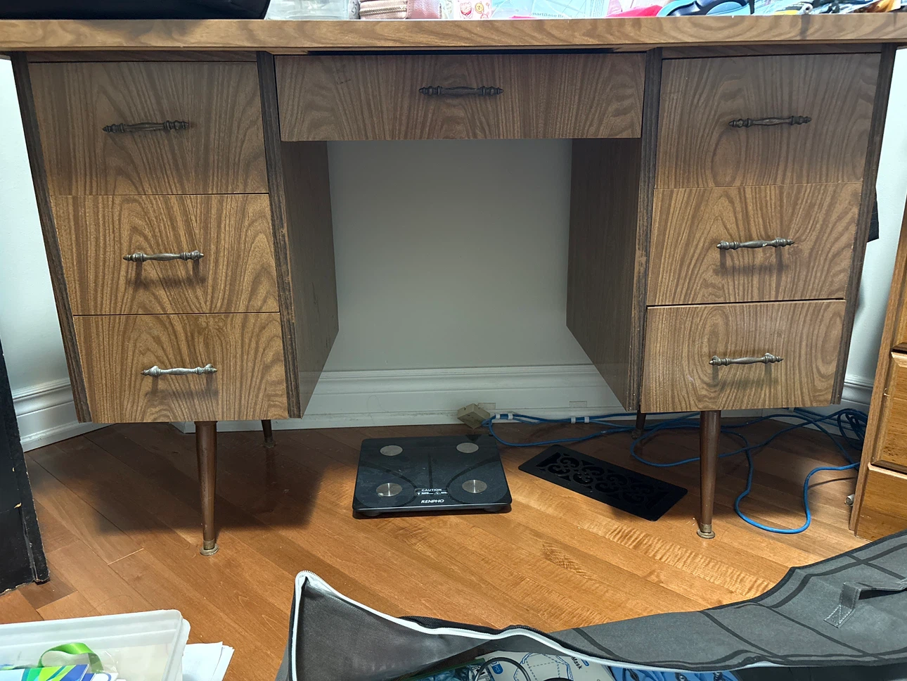 Vintage Wooden Desk with Drawers