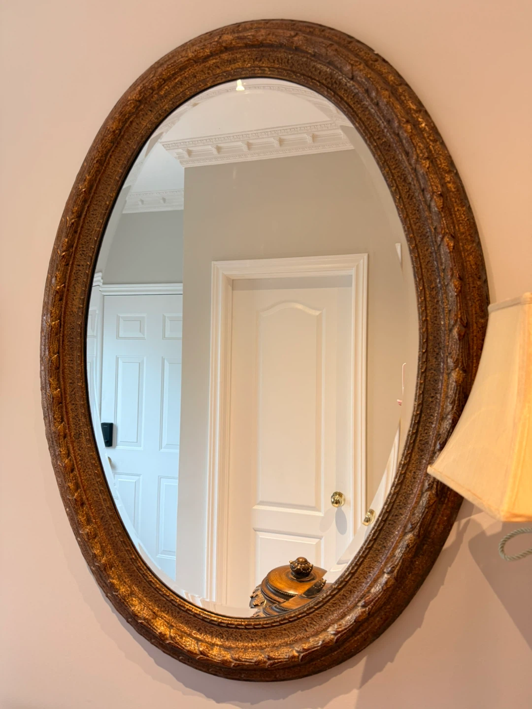 Oval Mirror with Ornate Gold Frame