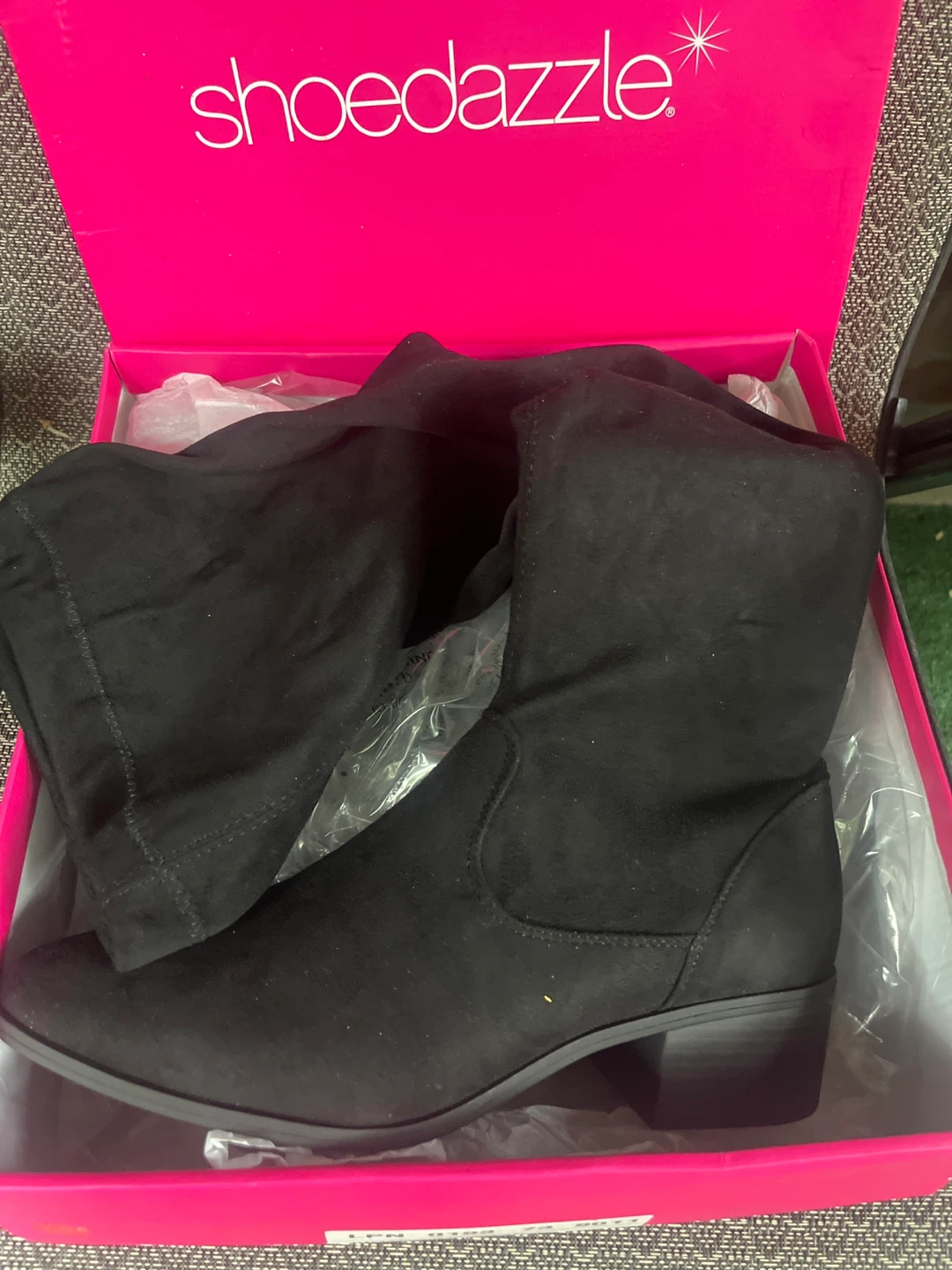 Shoedazzle Hannah Flat Boots Black Size 9.5