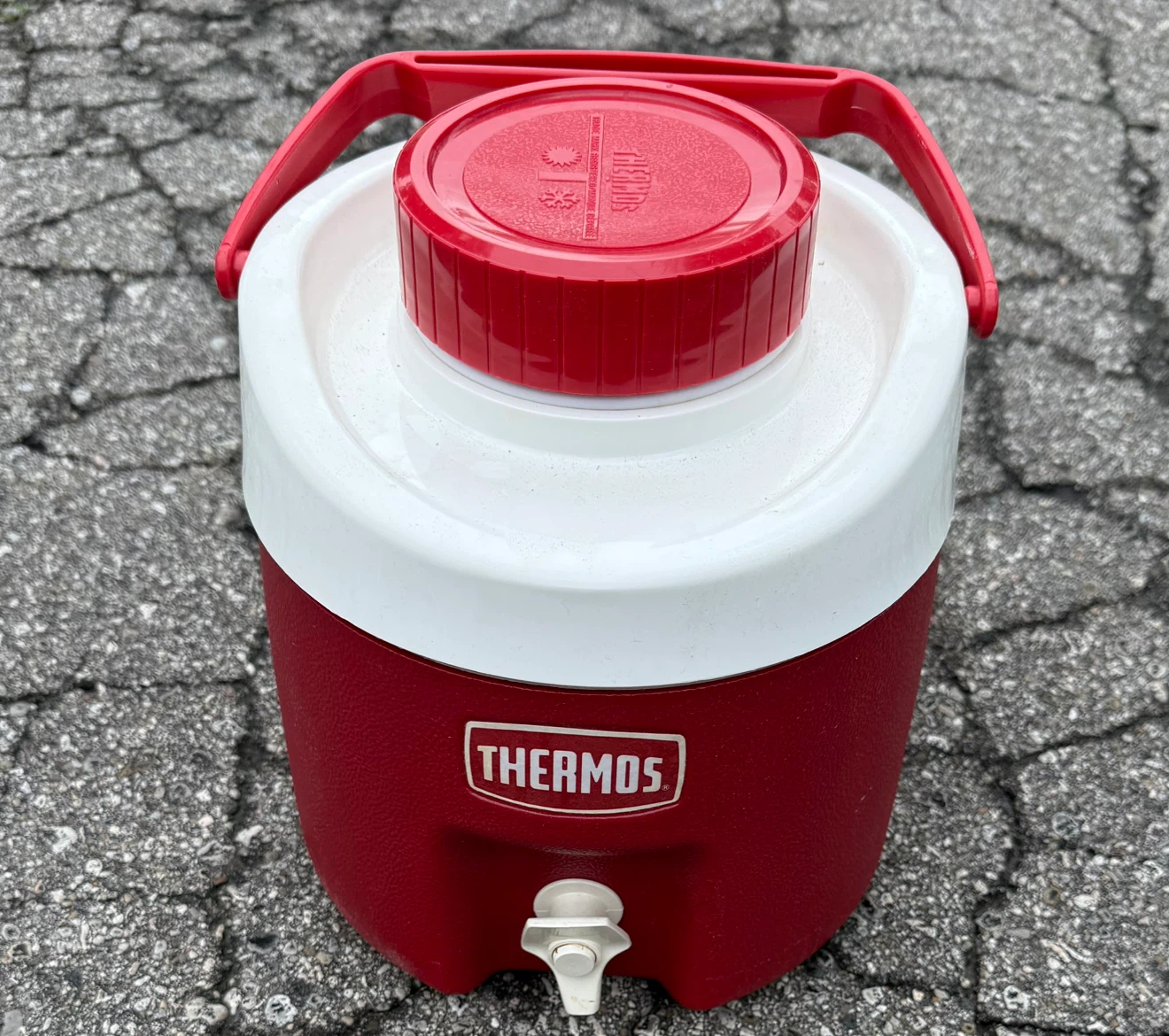 Thermos Red and White Water Cooler Jug