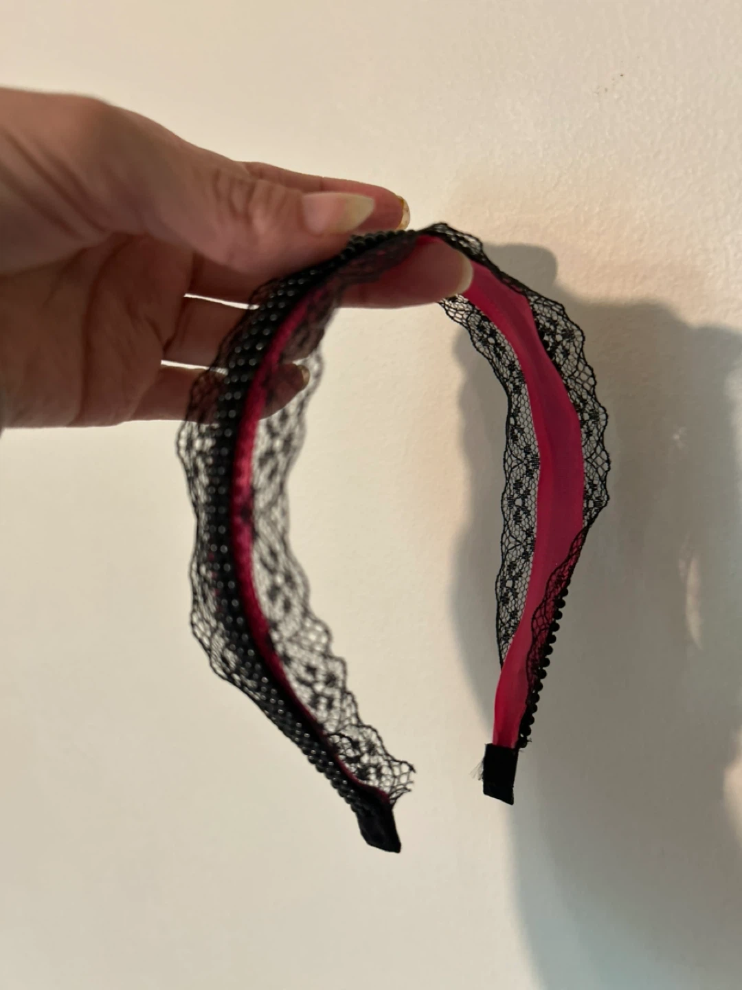 New Black and red Lace Headband with Beads - photo 3