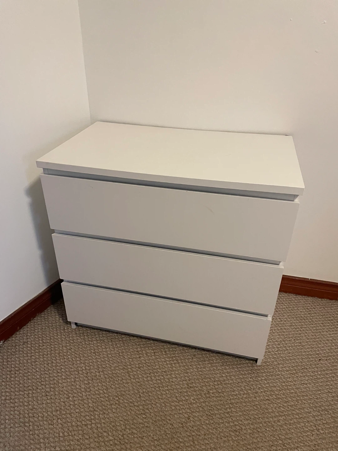 IKEA - White 3-Drawer Dresser - photo 3
