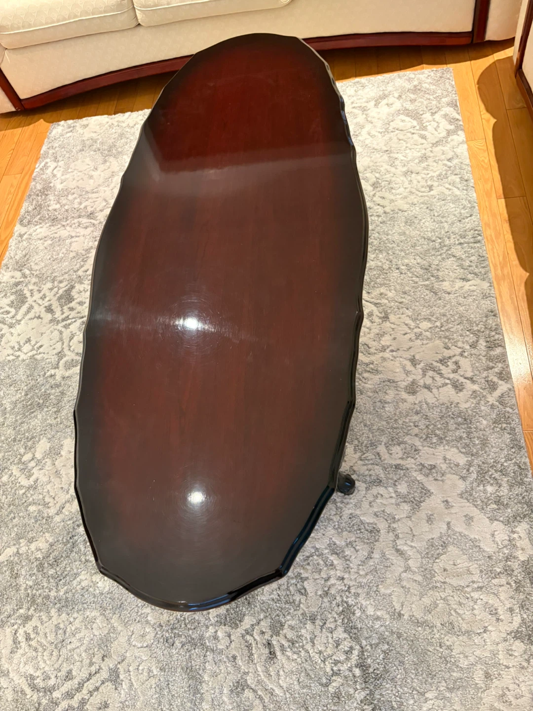 Dark Wood Ornate Coffee Table