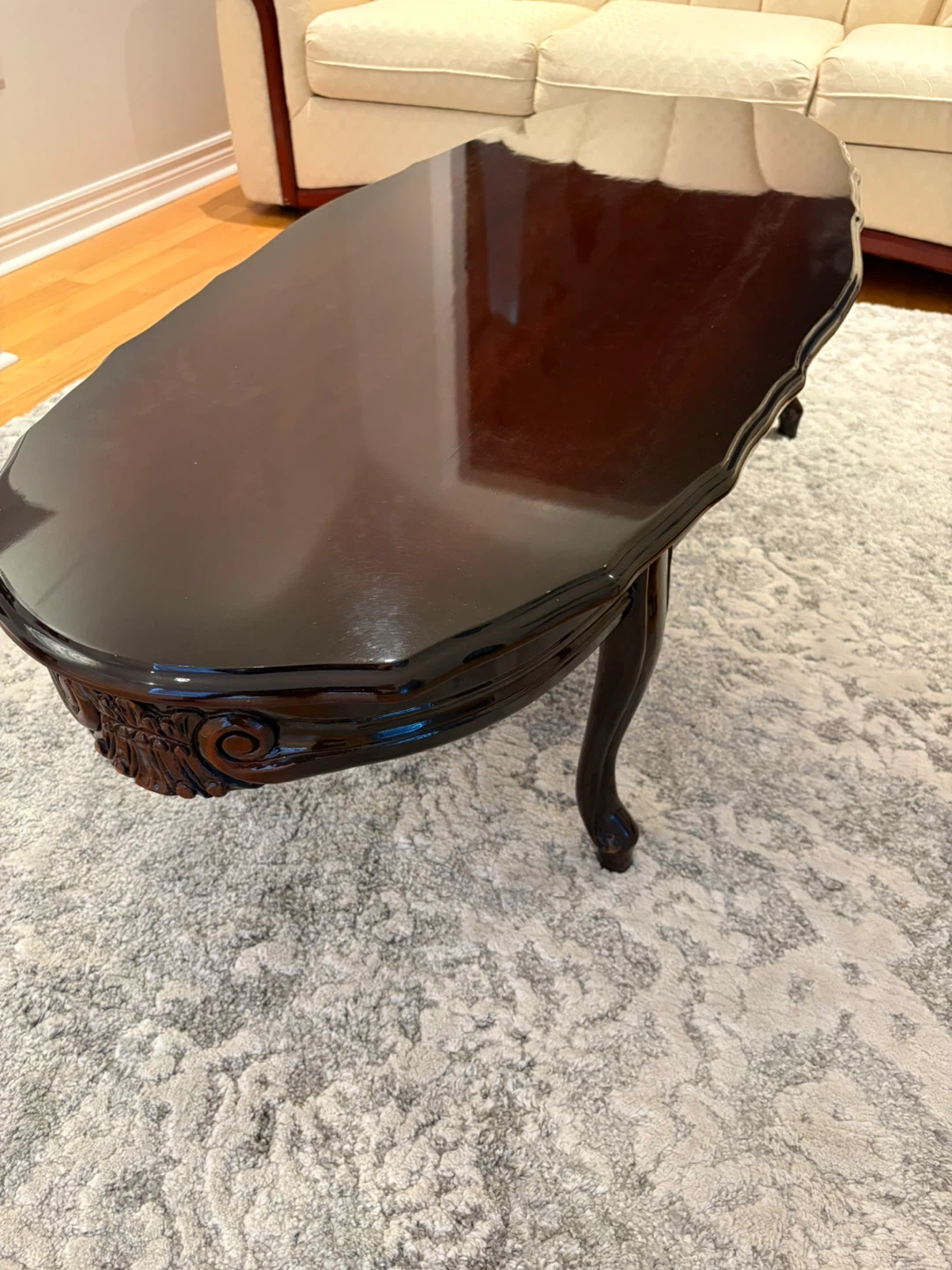 Dark Wood Ornate Coffee Table - photo 2