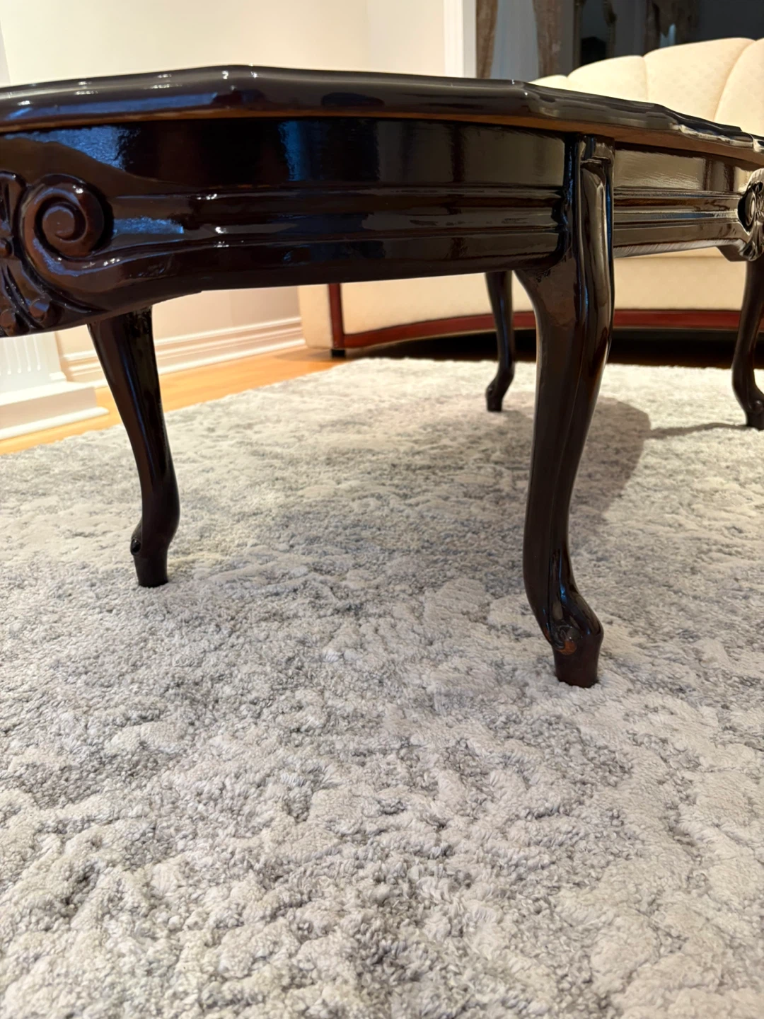 Dark Wood Ornate Coffee Table - photo 3
