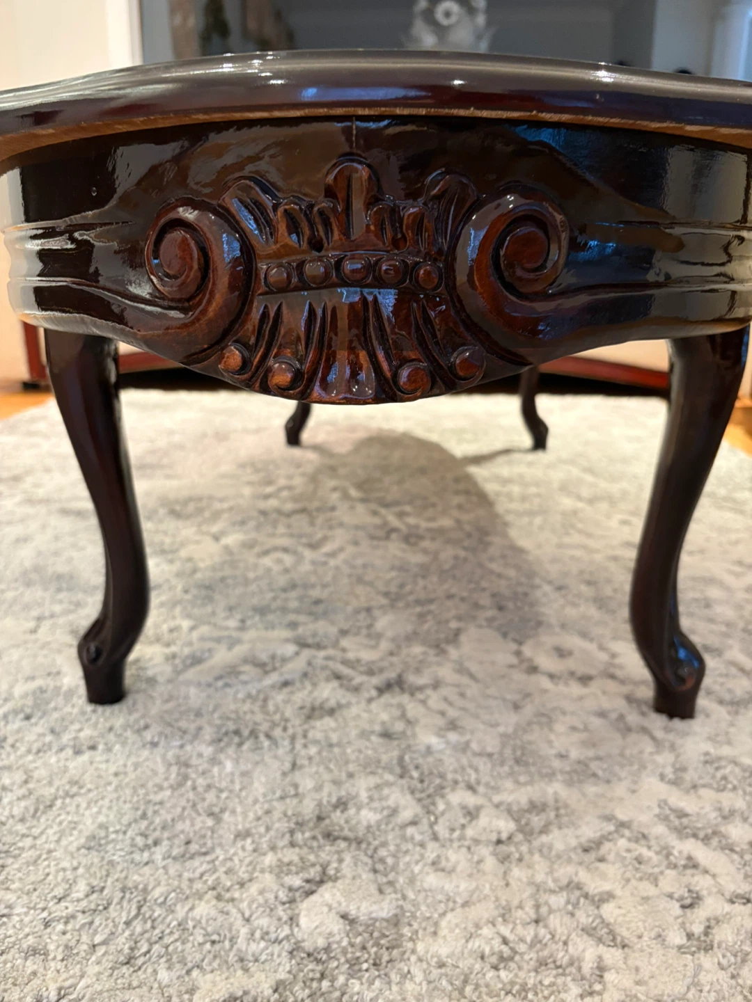Dark Wood Ornate Coffee Table - photo 4