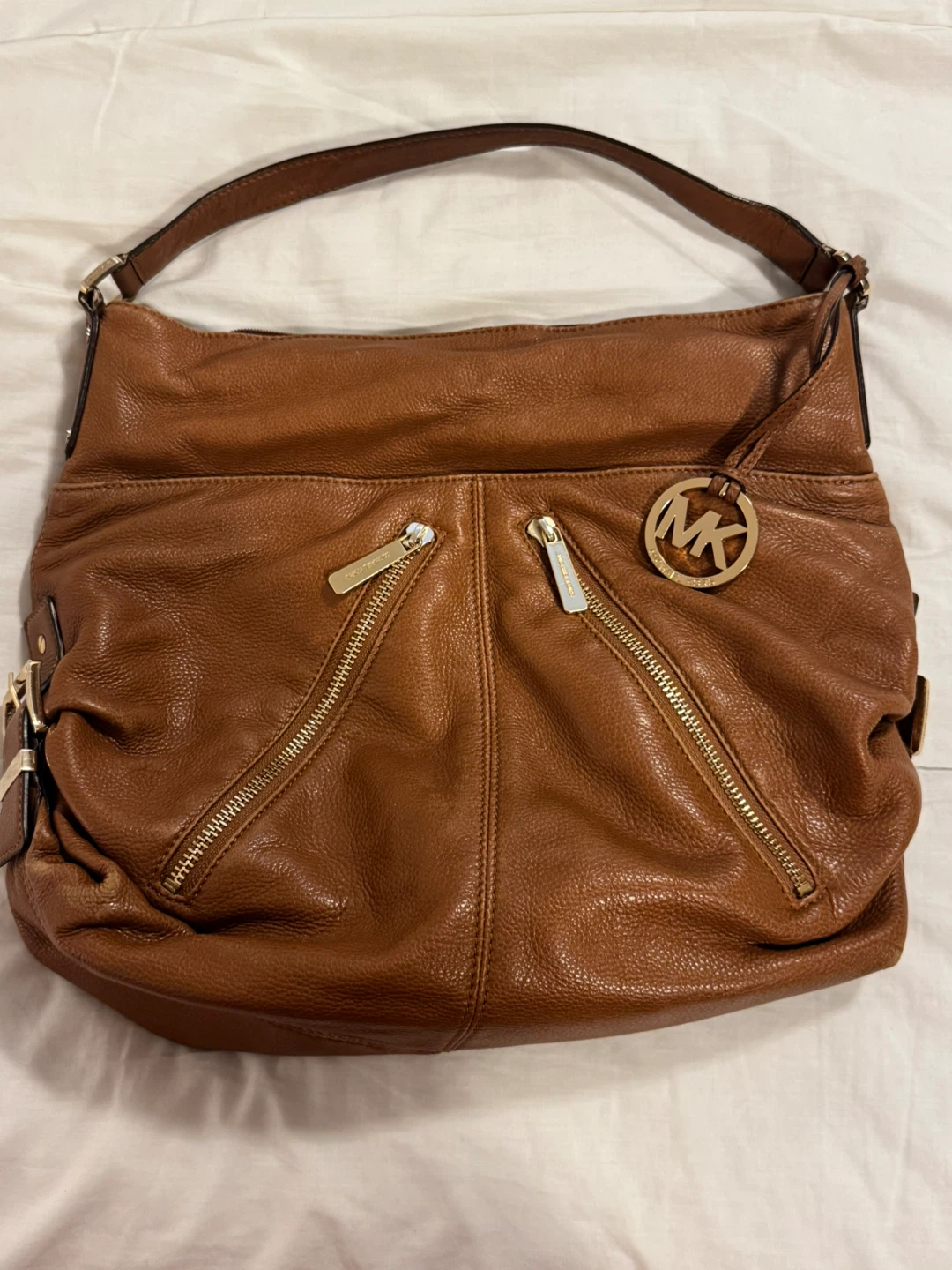 Michael Kors Brown Leather Hobo Handbag
