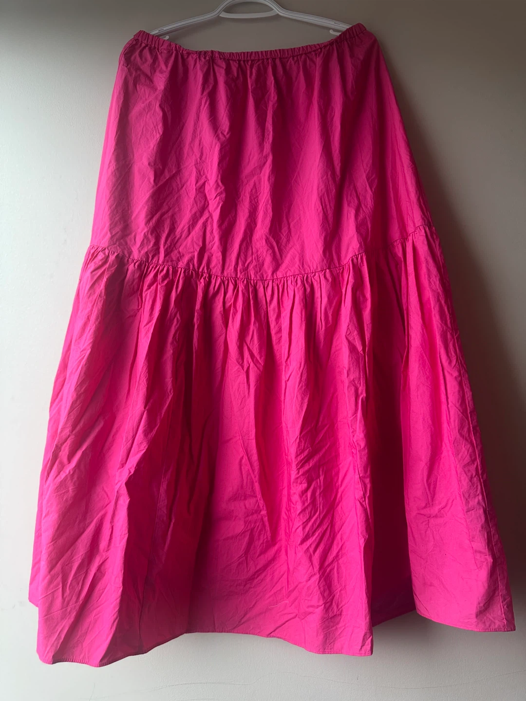 H&M Bright Pink Tiered Maxi Skirt