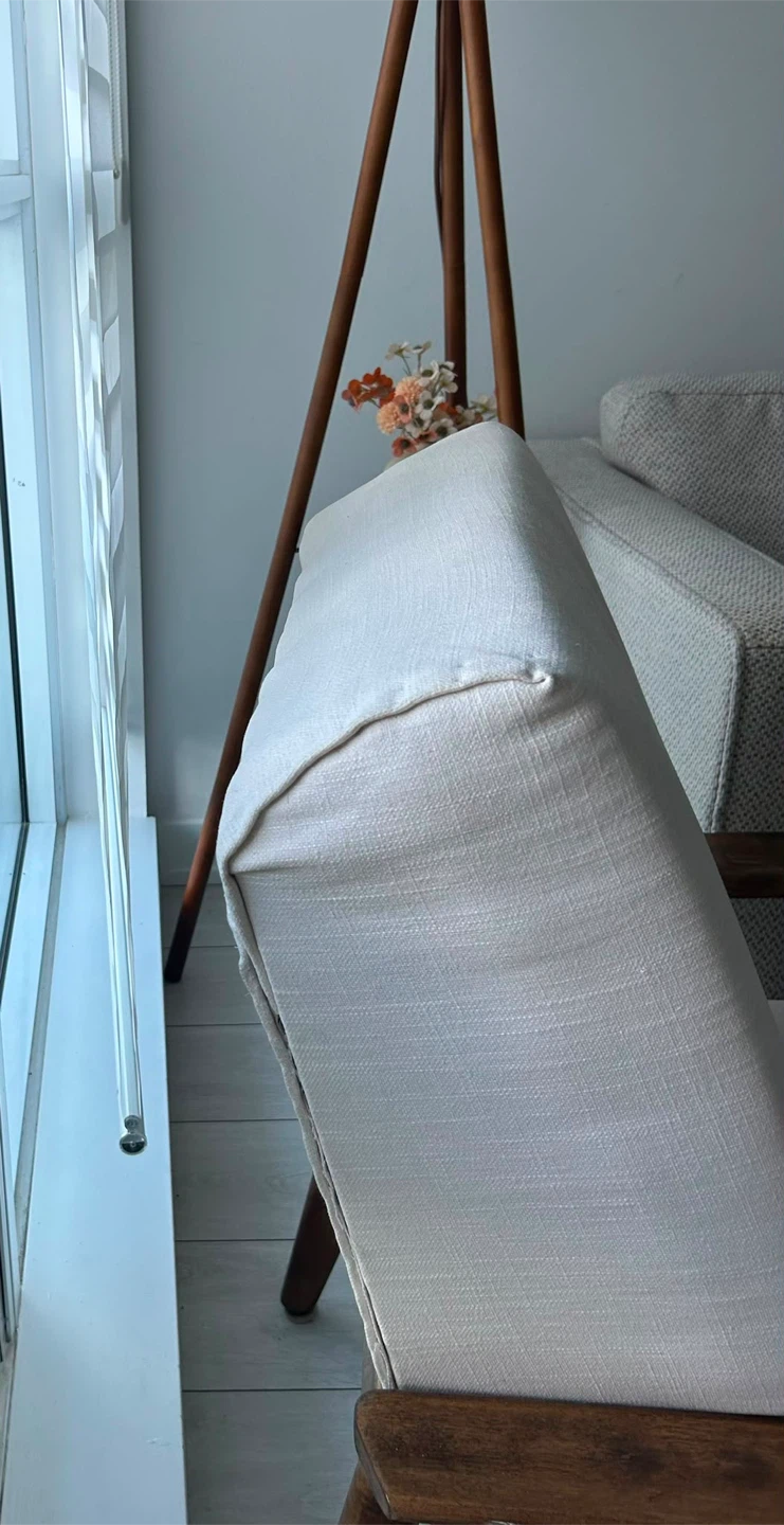 Cream Armchair with Wooden Frame - photo 3