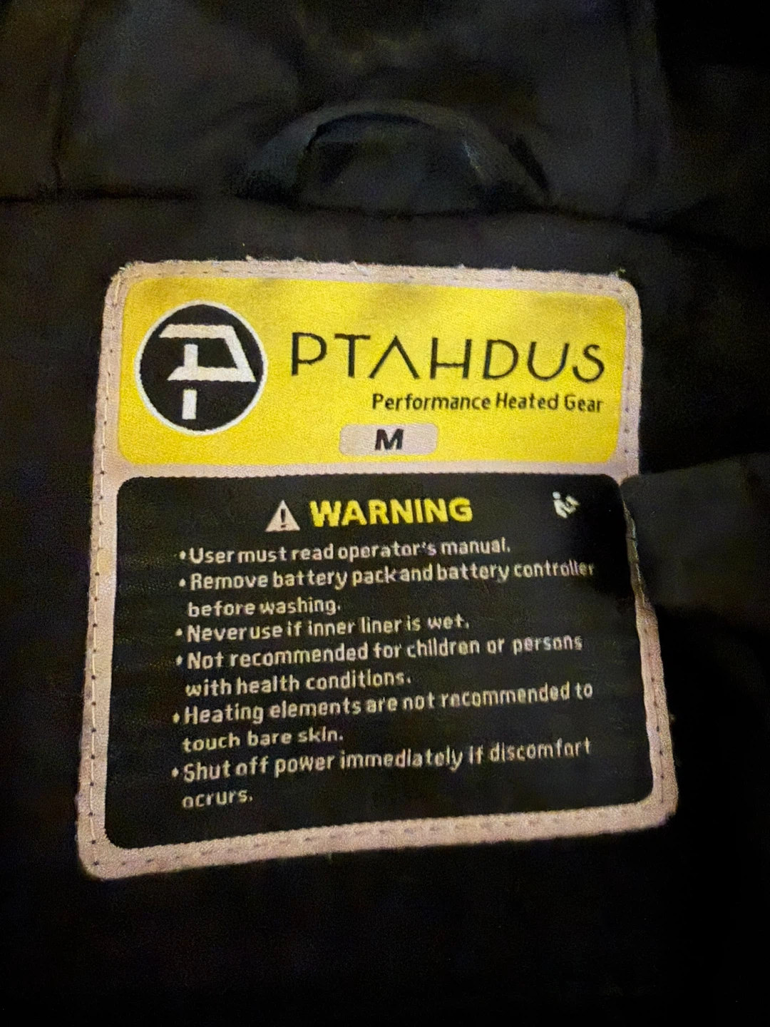 PTAHDUS Heated Gear Jacket - Black - Size M - photo 2