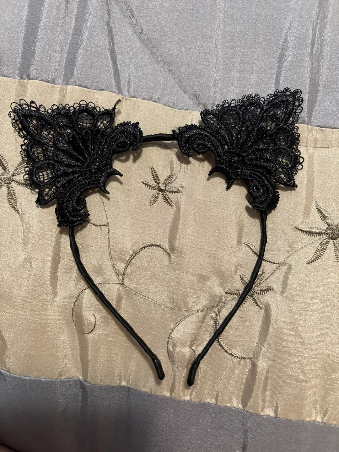 Black Lace Cat Ear Headband