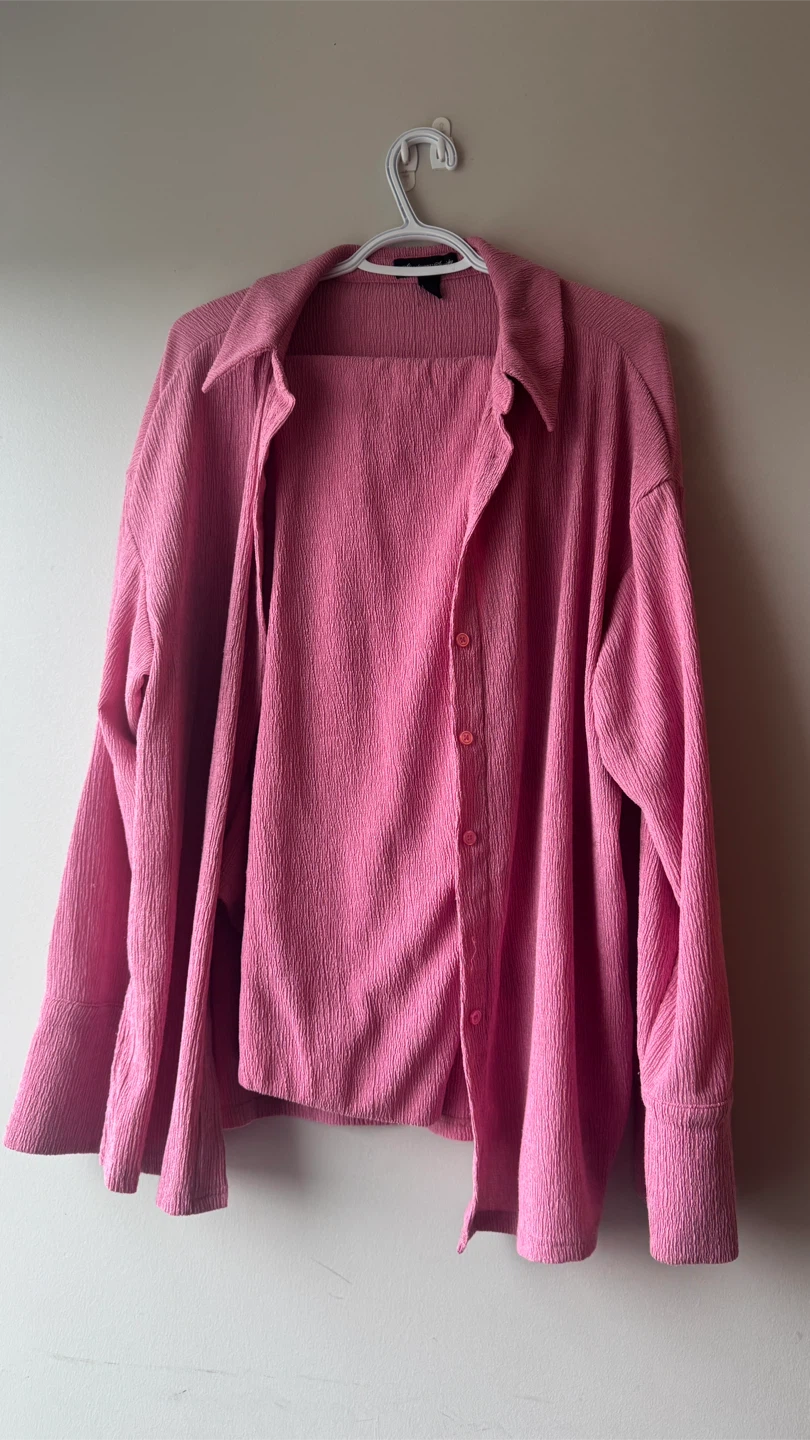 Streetwear Society Pink Textured Shirt and Pant Loungewear - photo 4