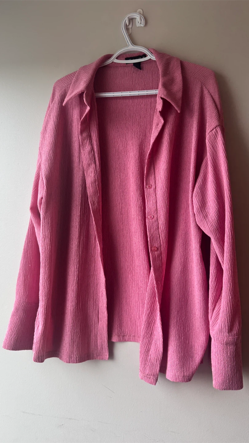 Streetwear Society Pink Textured Shirt and Pant Loungewear - photo 5
