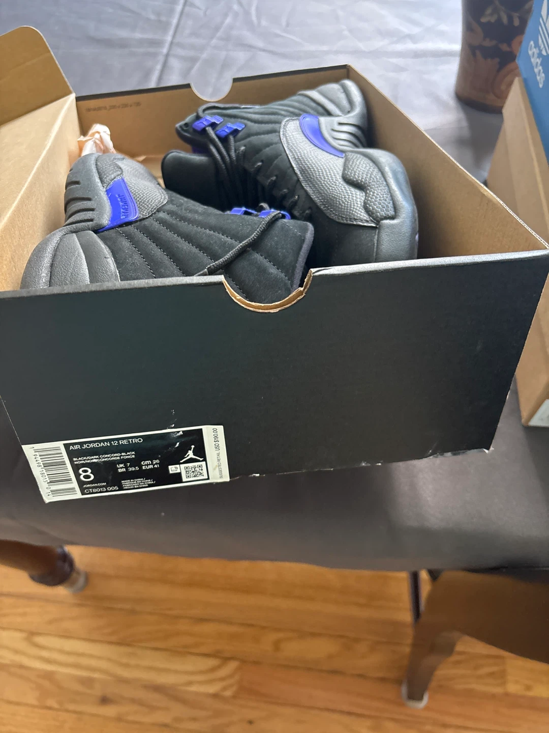 Air Jordan 12 Retro Black/Dark Concord Size 8
