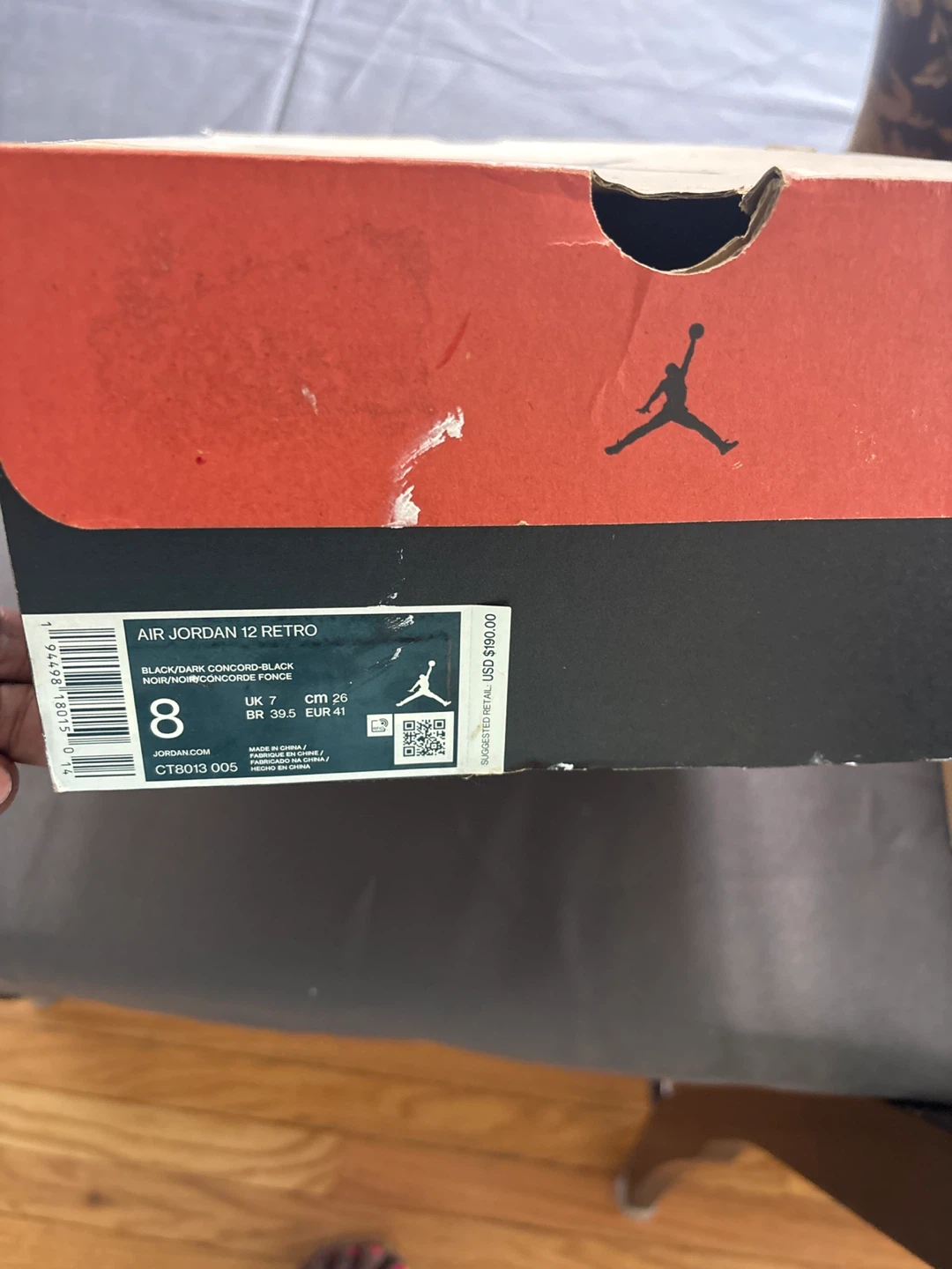 Air Jordan 12 Retro Black/Dark Concord Size 8 - photo 3