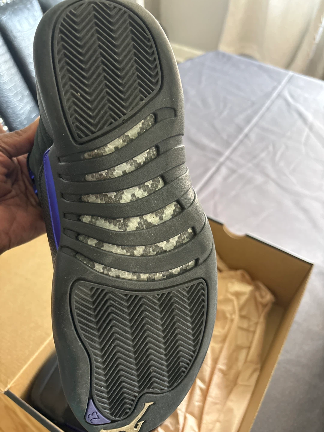 Air Jordan 12 Retro Black/Dark Concord Size 8 - photo 4