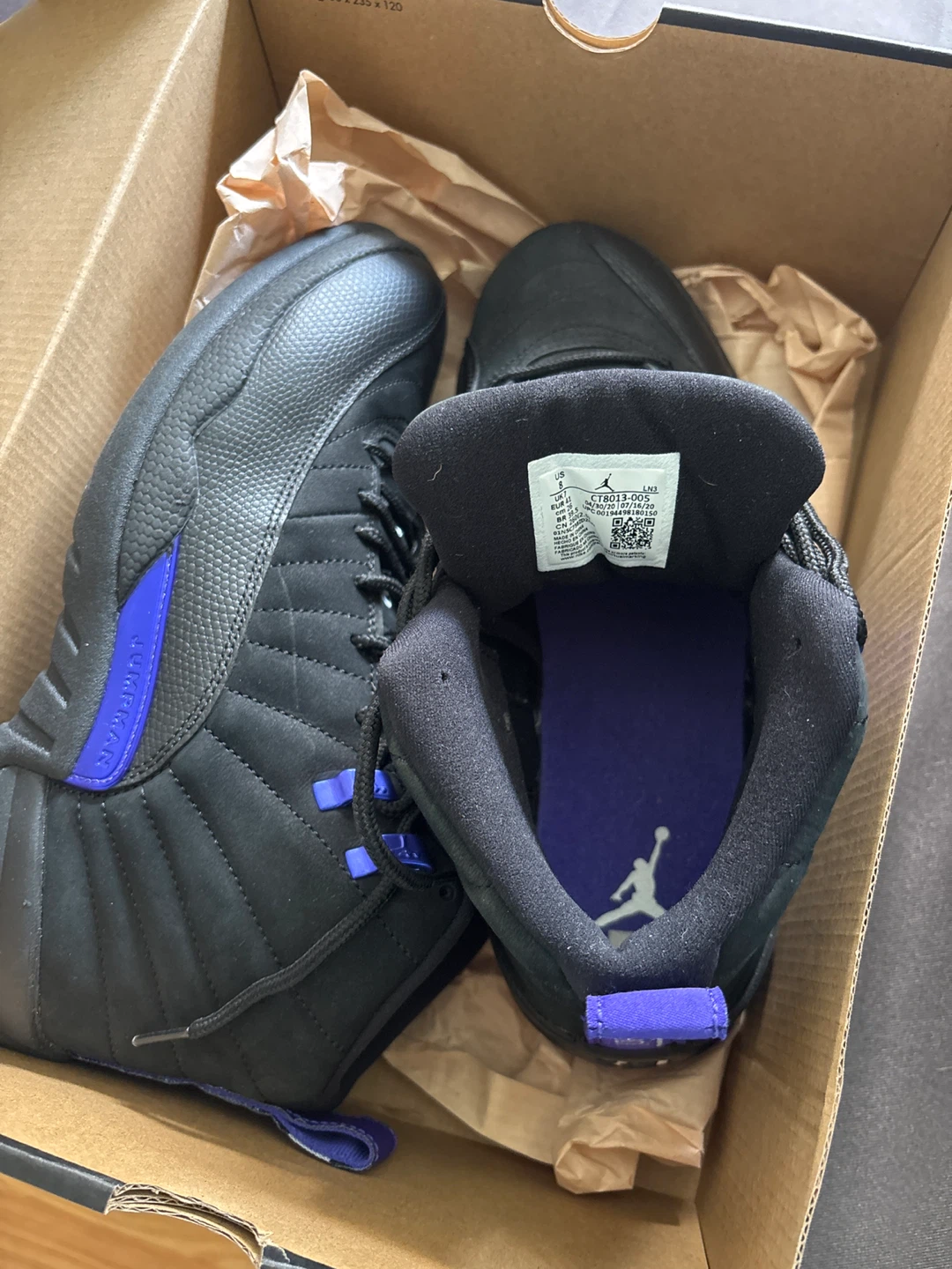 Air Jordan 12 Retro Black/Dark Concord Size 8 - photo 5