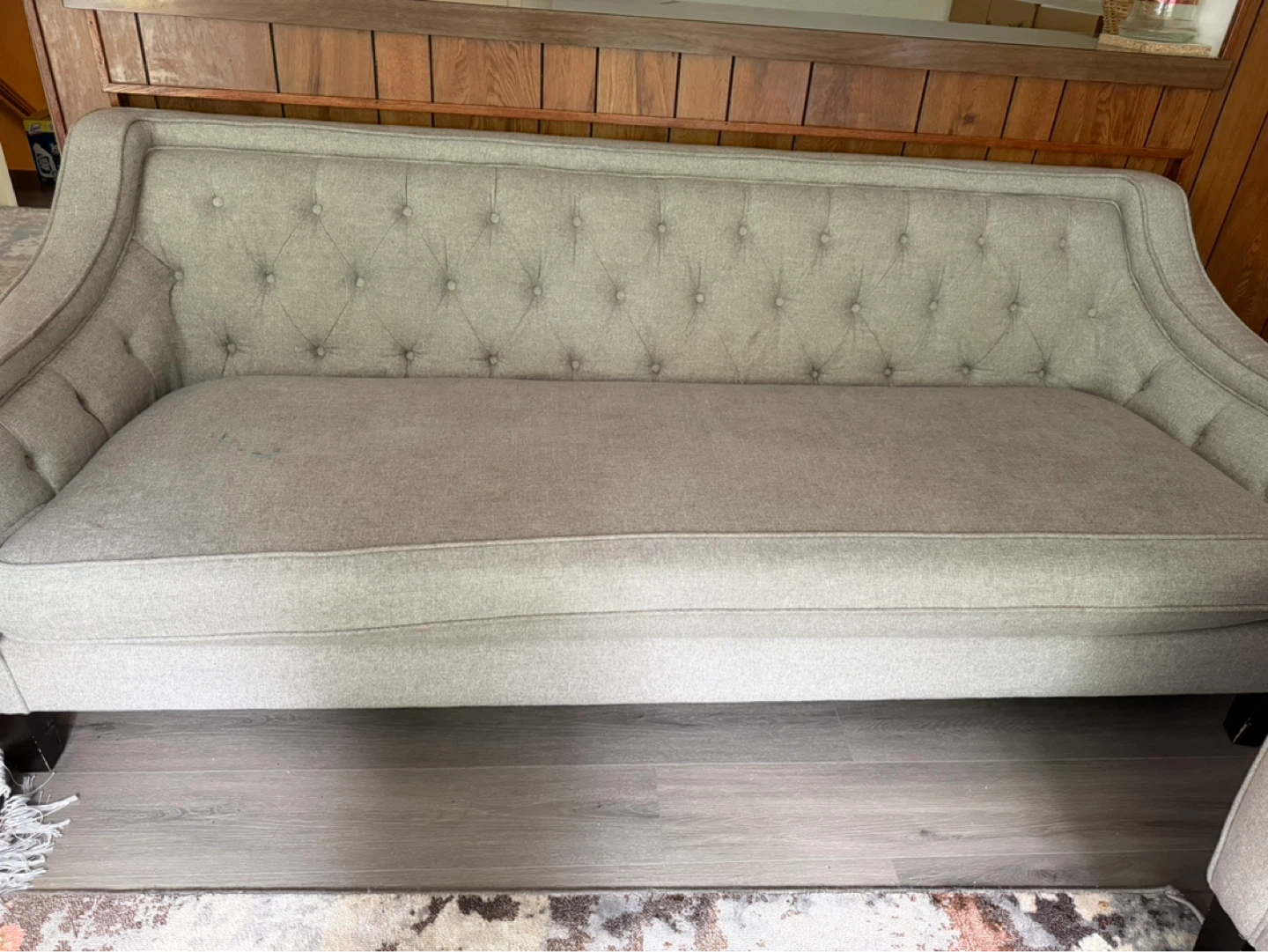 Grey Tufted Loveseat - photo 2