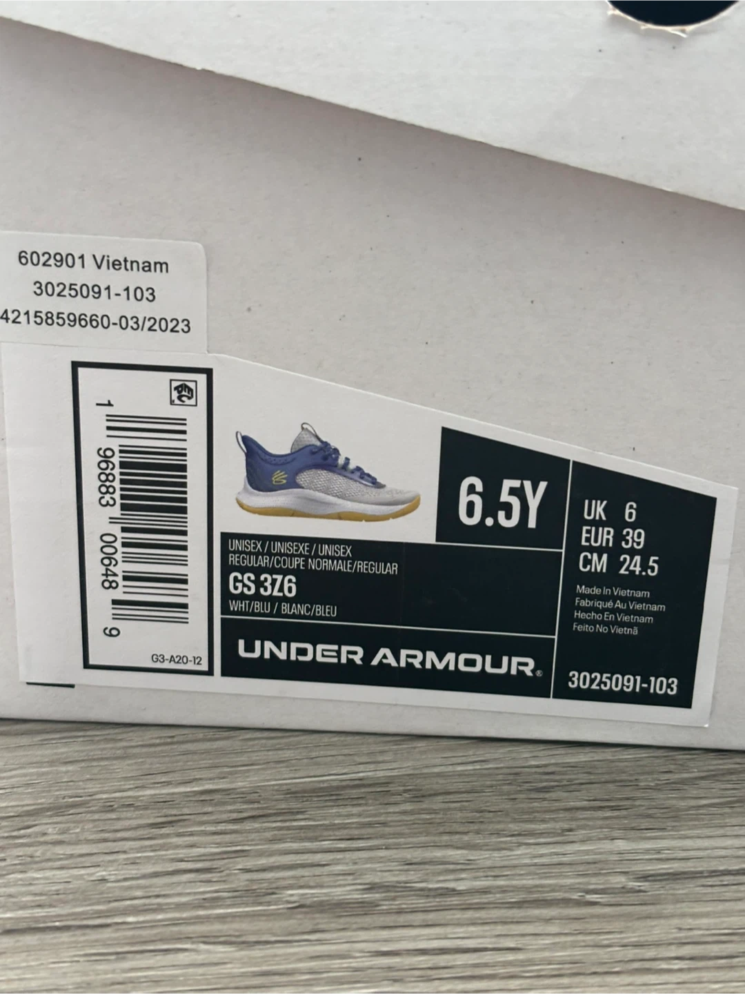 Under Armour Curry 326 Kids Running Shoes Size 6.5Y - photo 2