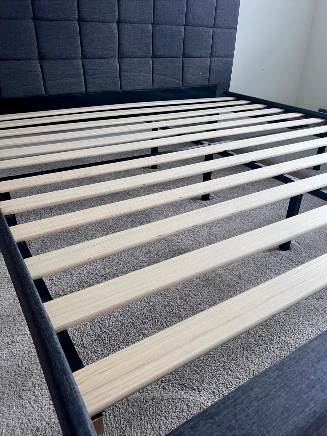 Dark Grey Upholstered King Bed Frame - photo 3
