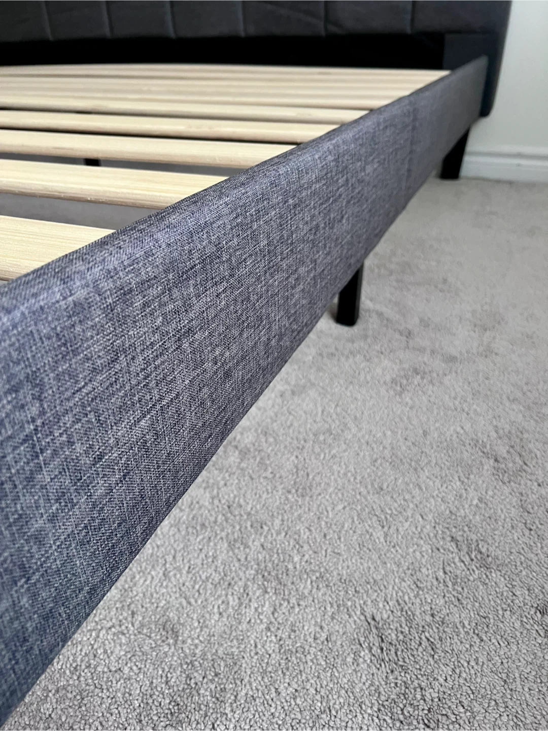Dark Grey Upholstered King Bed Frame - photo 4