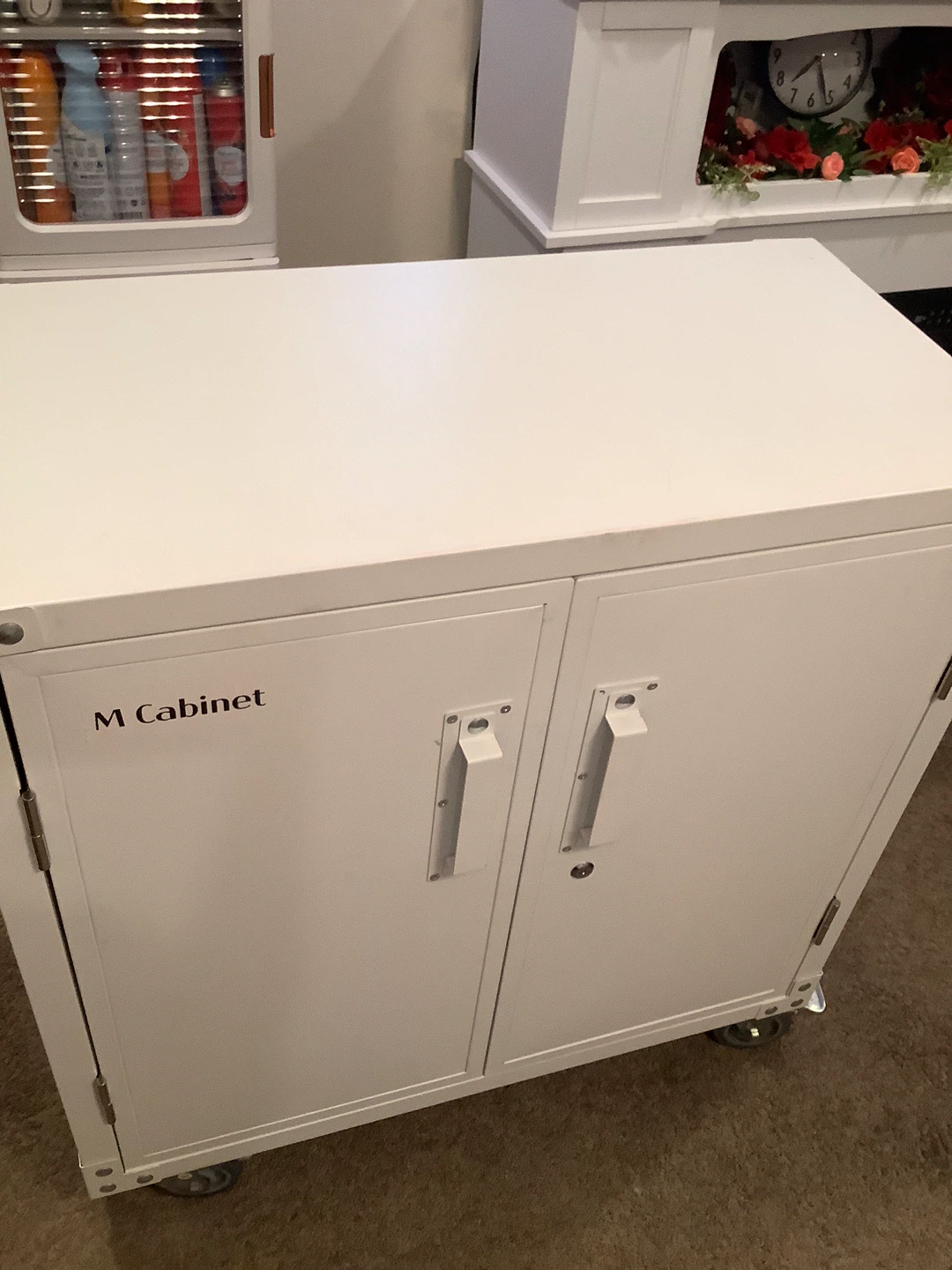 White M Cabinet Rolling Storage Unit - photo 3