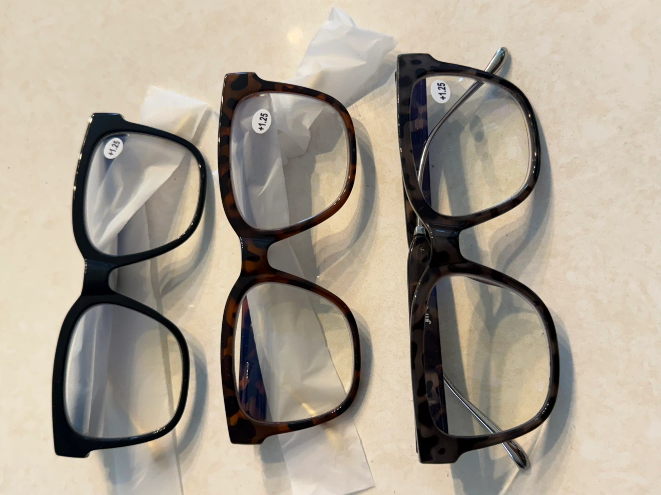 3 Pairs Reading Glasses +1.25