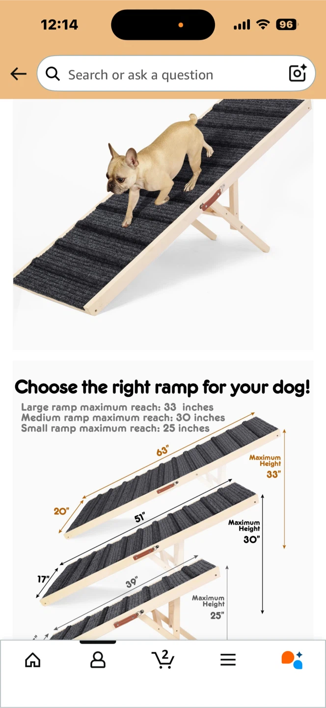 Adjustable Dog Ramp for Beds & Cars (Still in box) - photo 2
