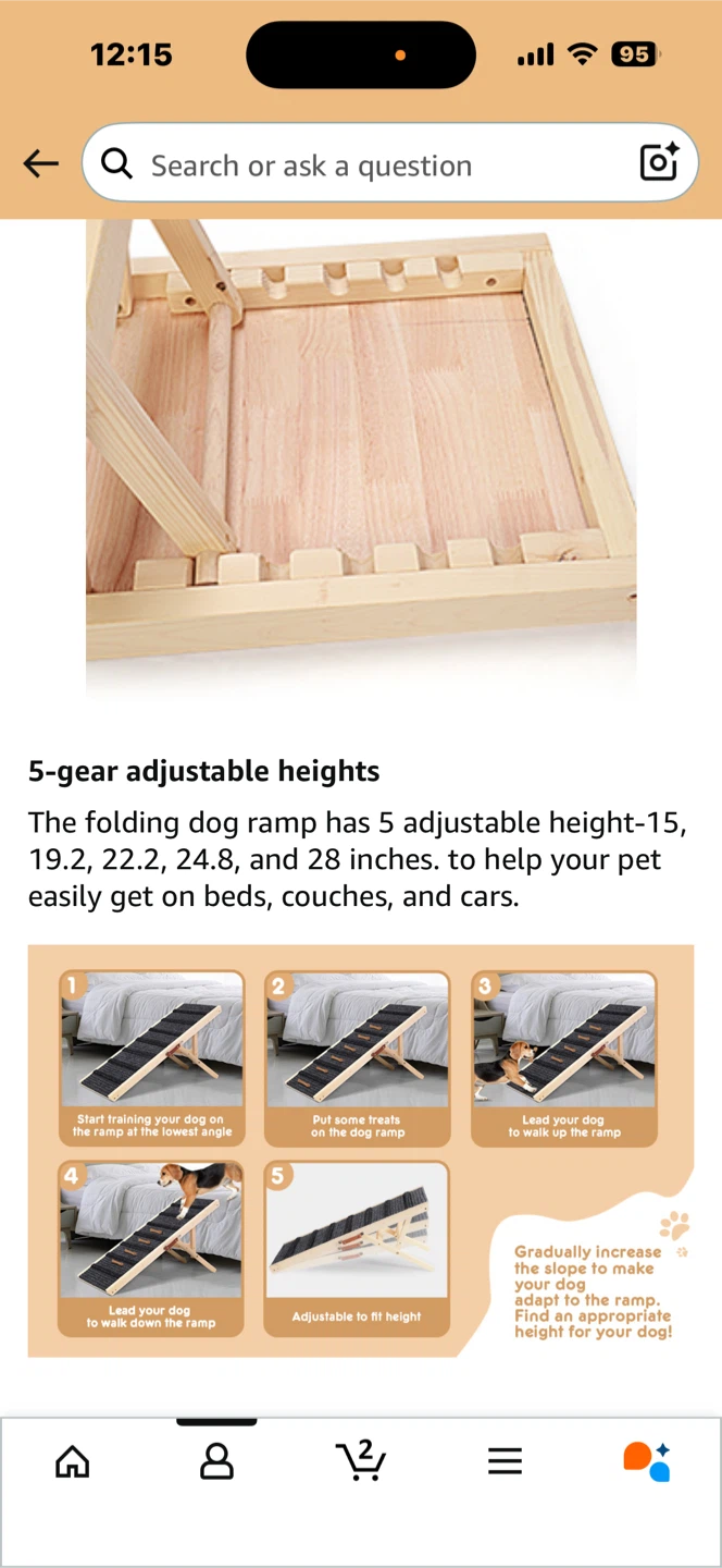 Adjustable Dog Ramp for Beds & Cars (Still in box) - photo 3