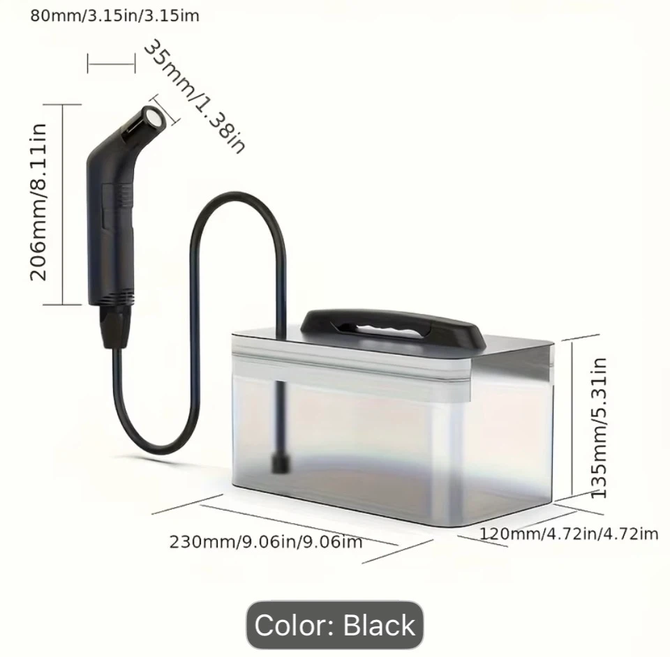 Portable Bidet Sprayer with 2.3L Water Container - Black - photo 2