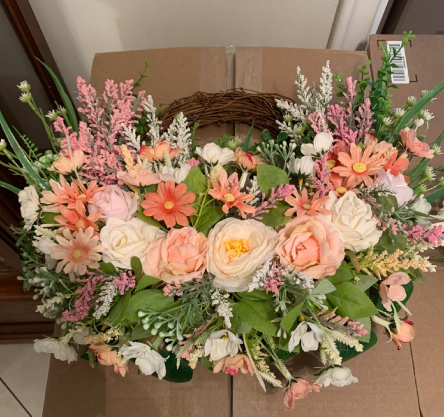 Floral Wreaths (2) - Pink and Peach Flowers - photo 3