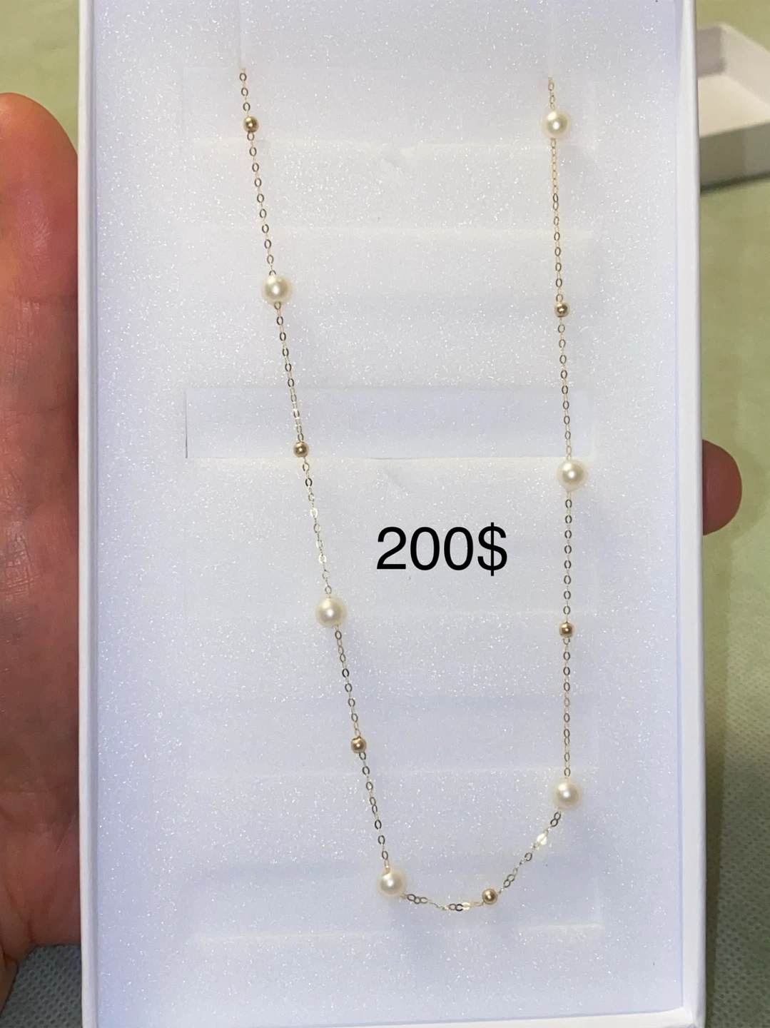 18K Gold  Pearl and Bead Necklace