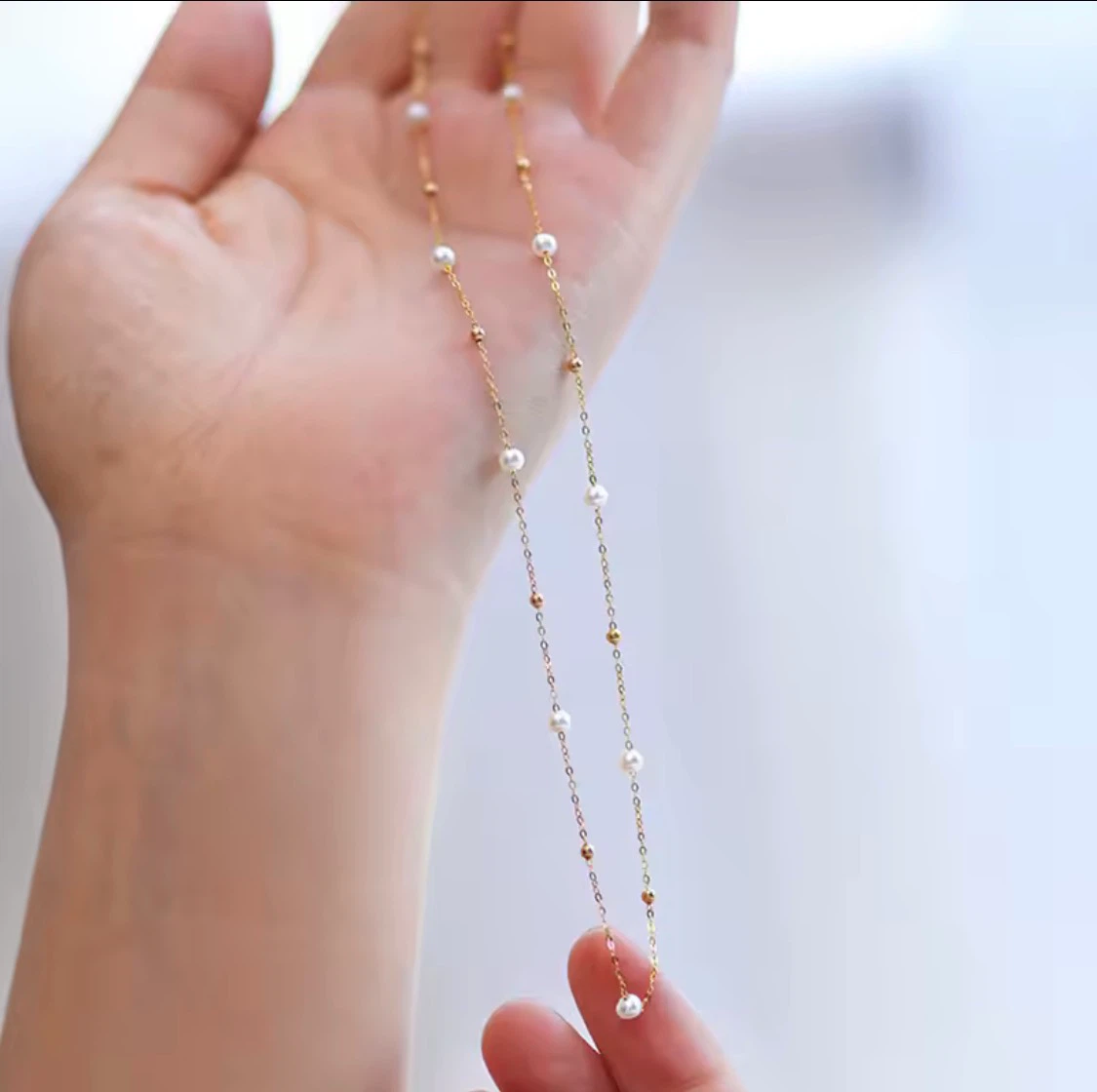 18K Gold  Pearl and Bead Necklace - photo 4