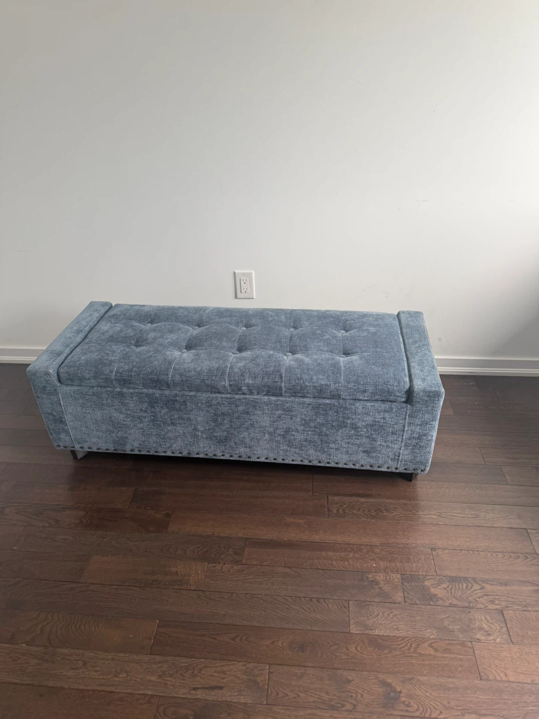 Blue Tufted Storage Ottoman Bench - photo 2