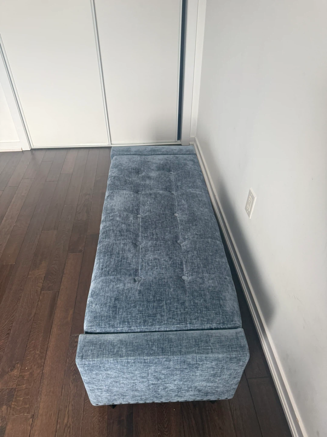 Blue Tufted Storage Ottoman Bench - photo 3