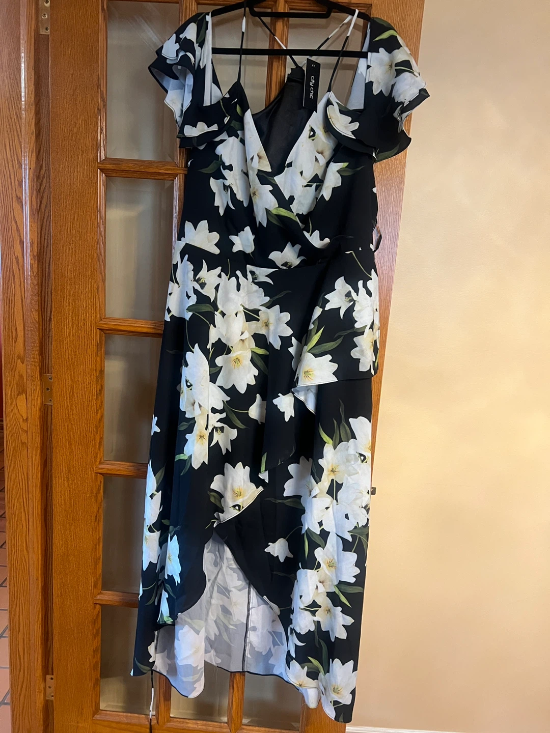 City Chic Floral Ruffle Maxi Dress