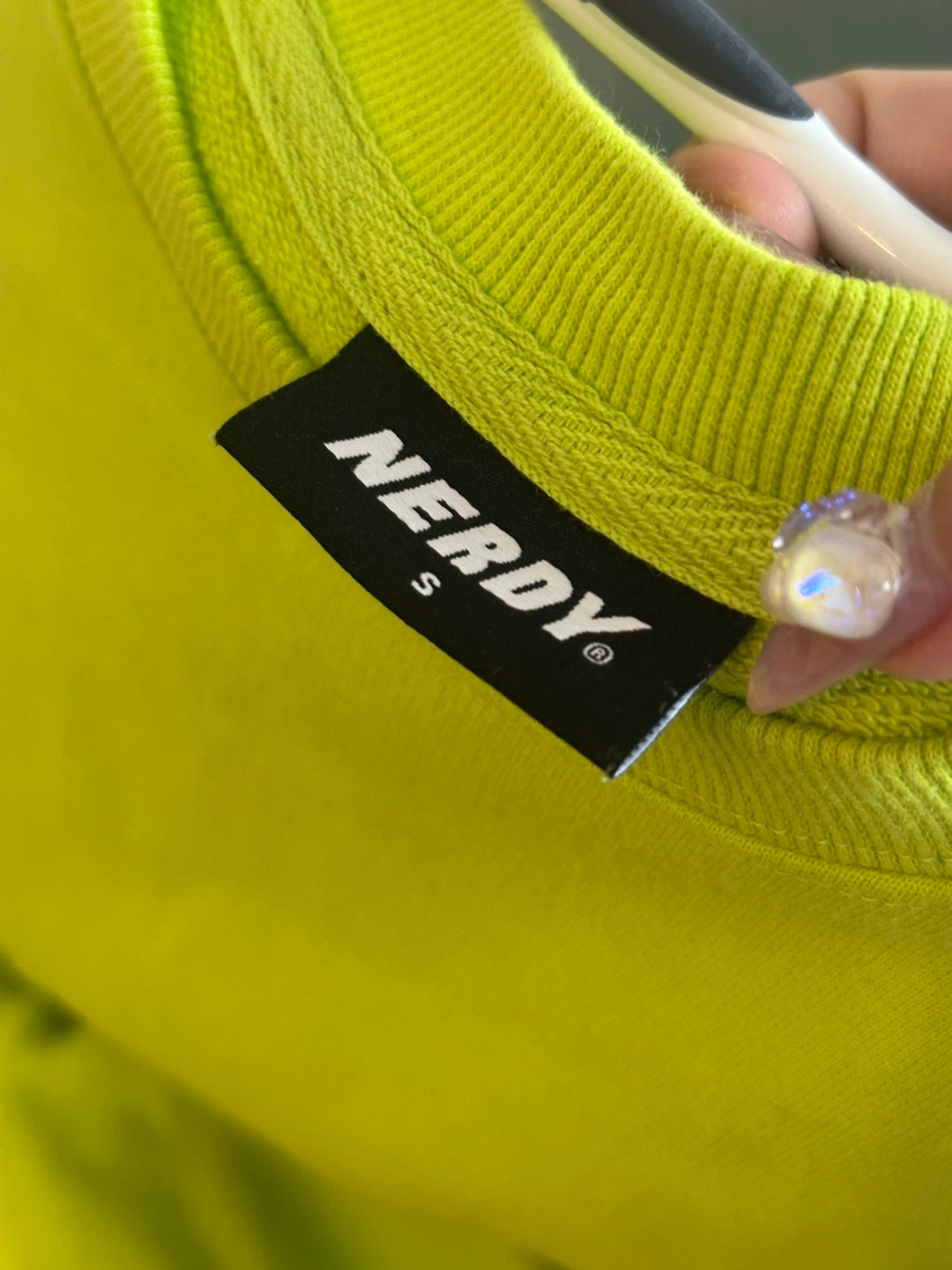 NERDY Pink Hoodie and Green Sweatshirt Size S - photo 4