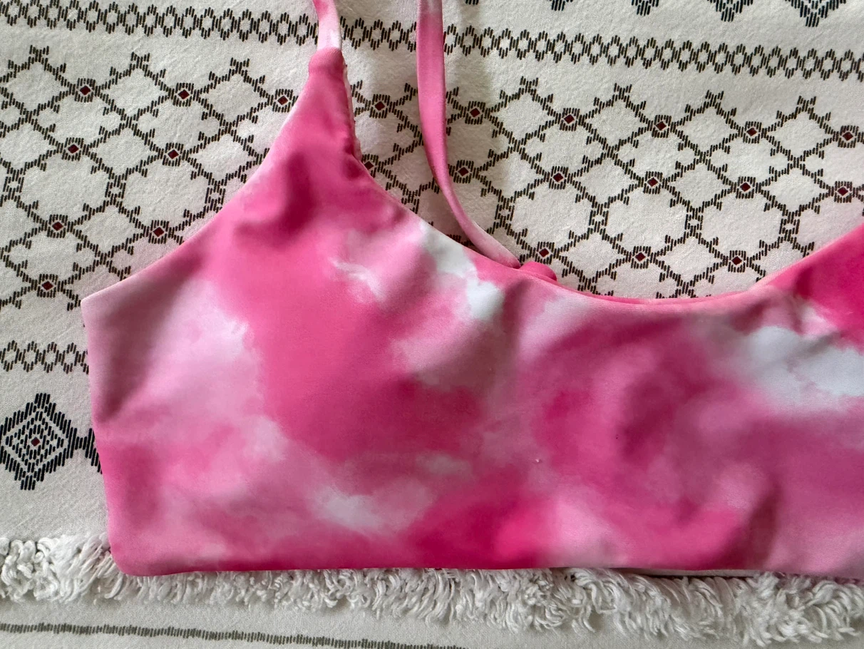 SHEIN Pink Tie-Dye Bikini Top - photo 2