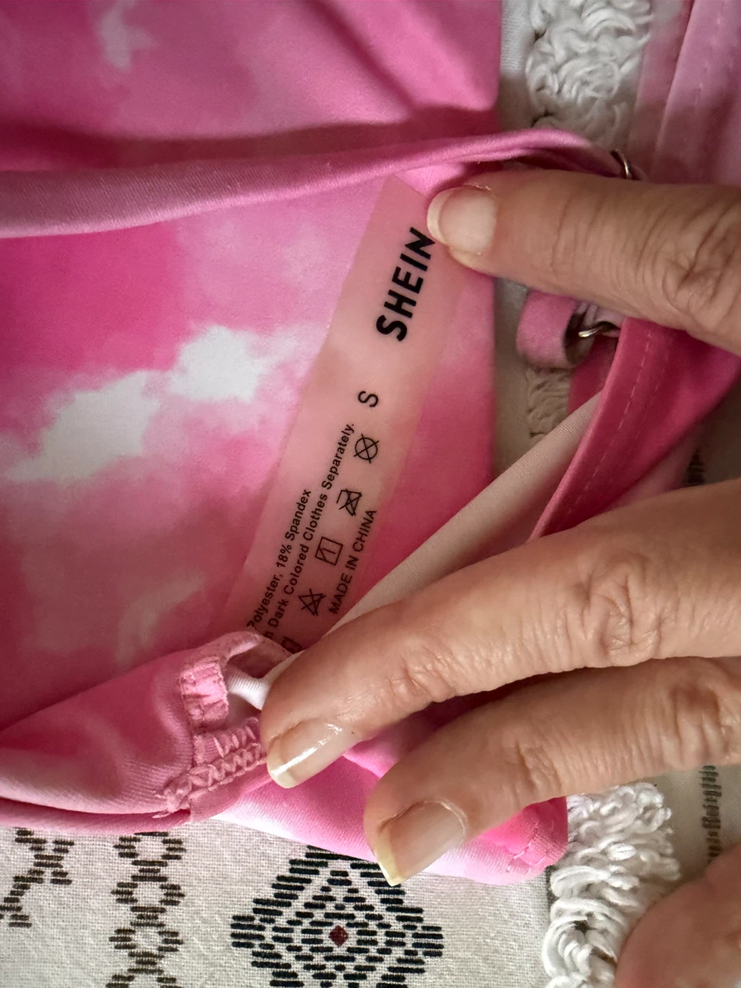 SHEIN Pink Tie-Dye Bikini Top - photo 4