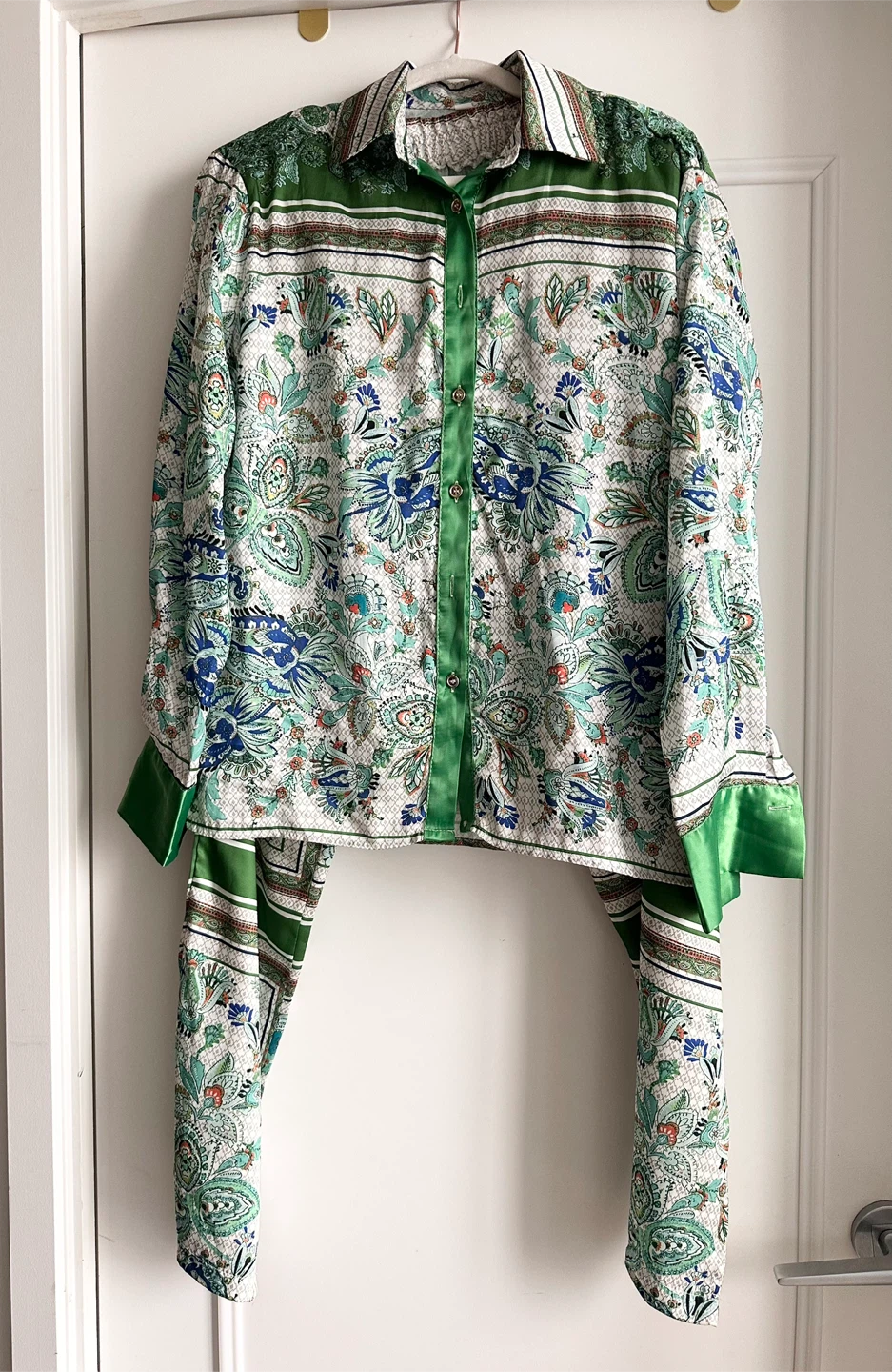Women's Parsley Printed Pants and Blouse Set