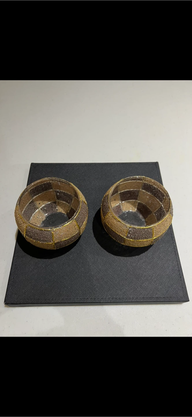 Set of 2 Mosaic Candle Holders