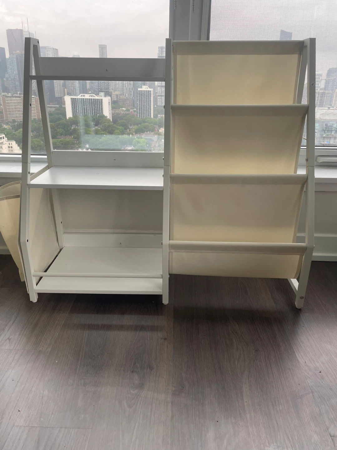 Children’s White Bookshelf with Fabric Pockets - photo 2