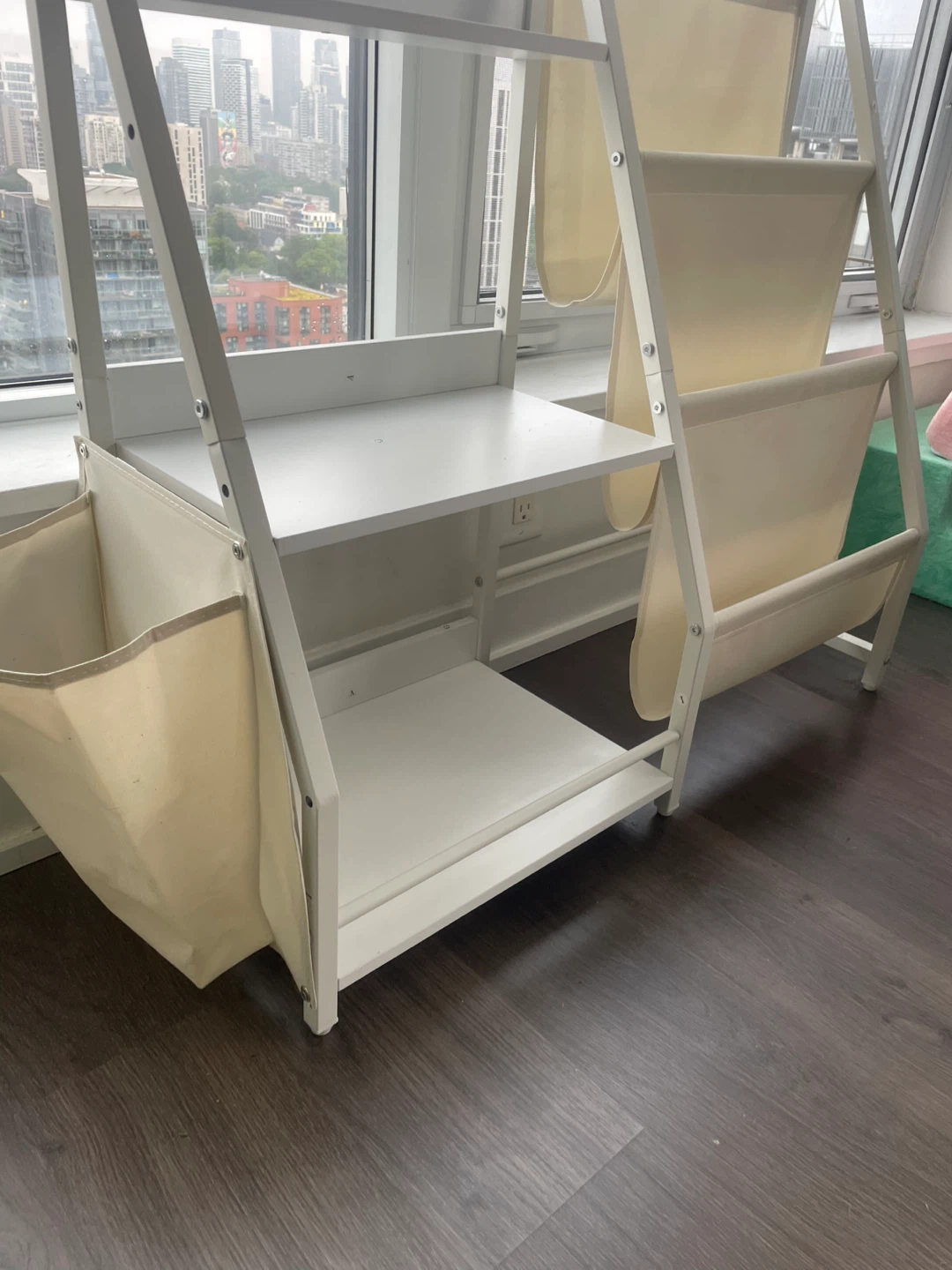 Children’s White Bookshelf with Fabric Pockets - photo 4