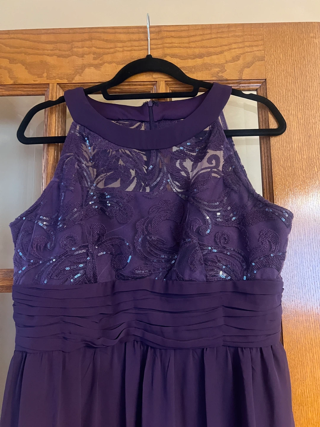 Ricki's Purple Sequin Lace Halter Dress - photo 2