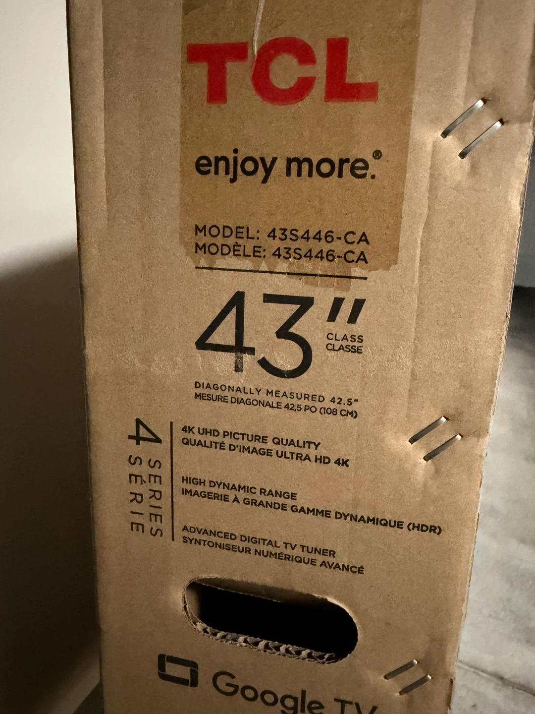 TCL 43” 4K google smart tv - photo 4